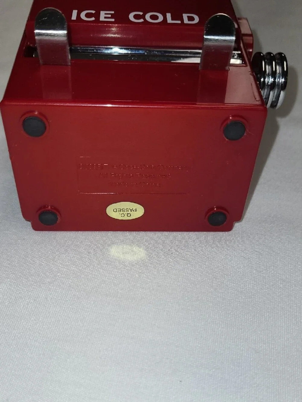 1995  Coca-Cola red vintage cooler toothpick dispenser home or bar collectible